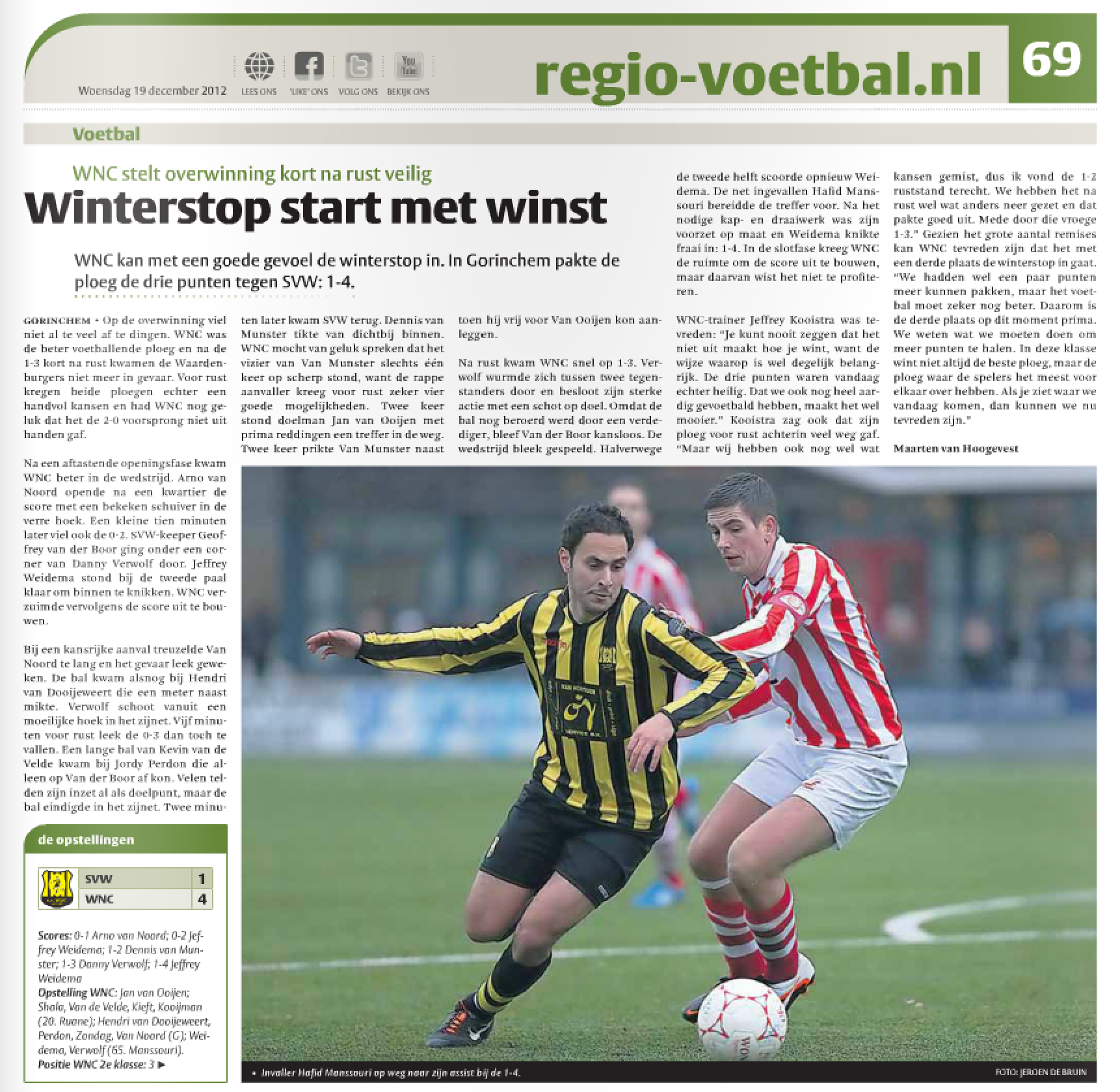 Foto van DBRN Fotografie in Het Kontakt, editie Leerdam, week 51-2012. "Sportpagina" 